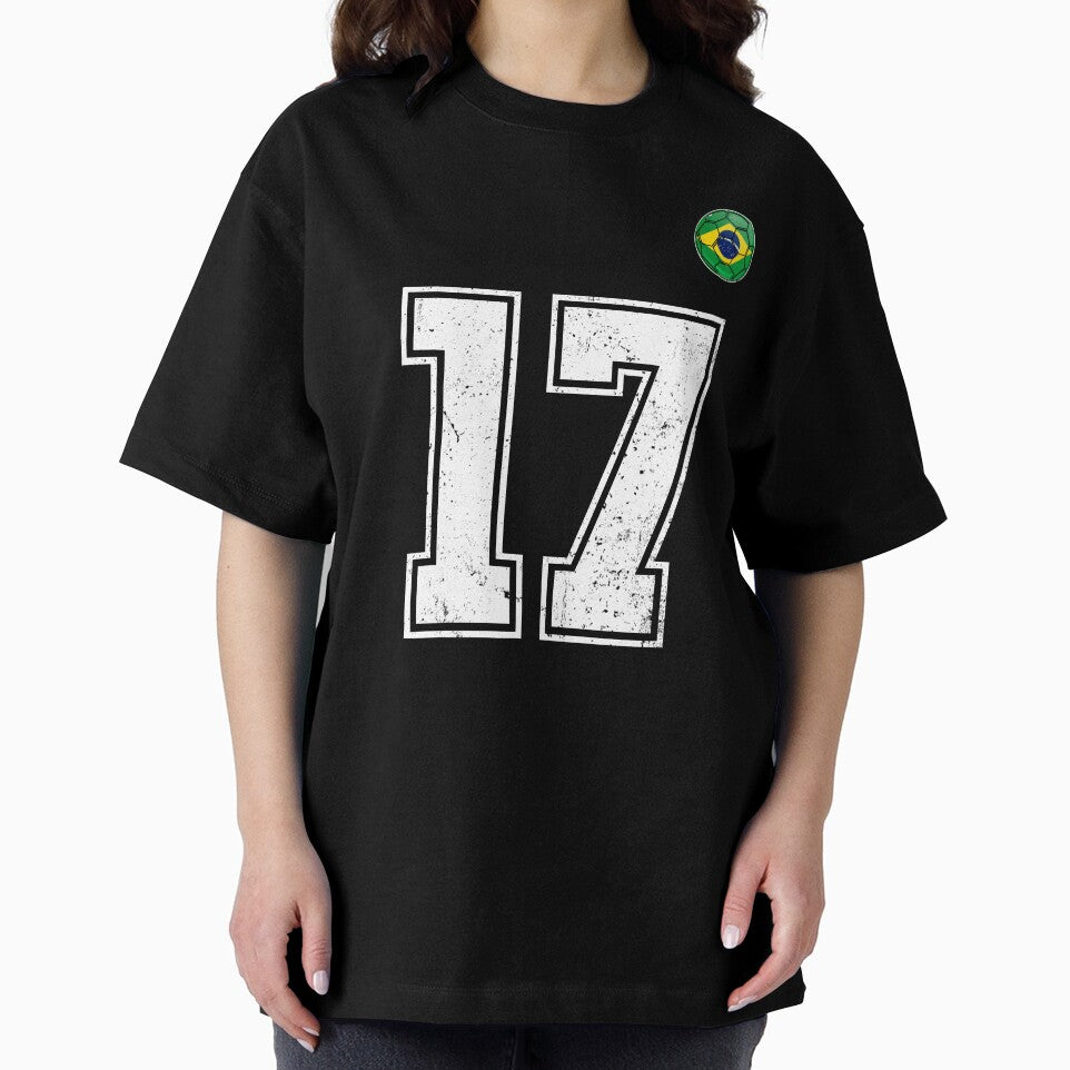 Number 17 Brazil Futbol Football Brazilian soccer Flag Jersey by RoyesButler