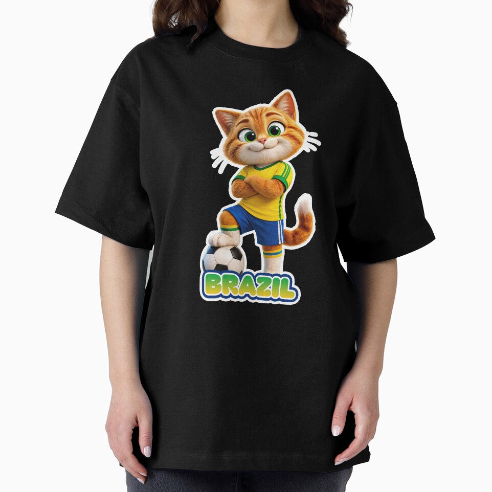 Sticker - Decal - Brazil Cat Soccer Spirit by ForeverPrintsOK