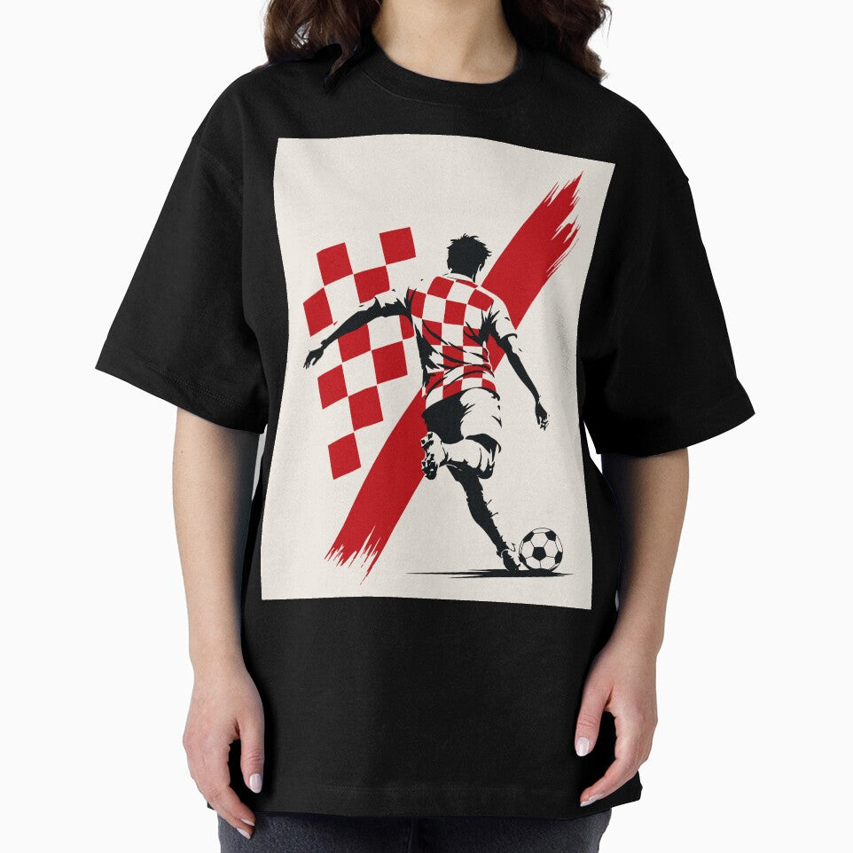 Croatia Football Sprint Minimalist Print by Studio pod Burom