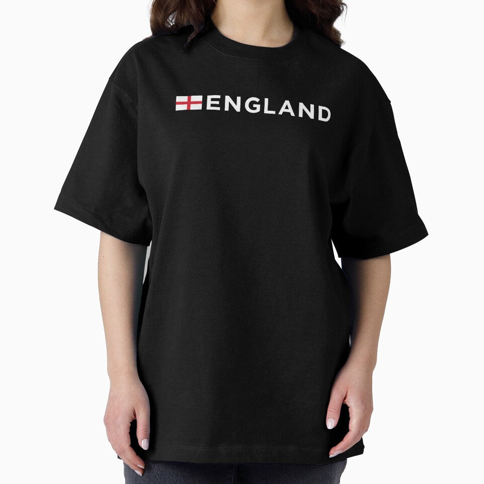 England with Small Flag (White Text on Red) by STUDIO-72