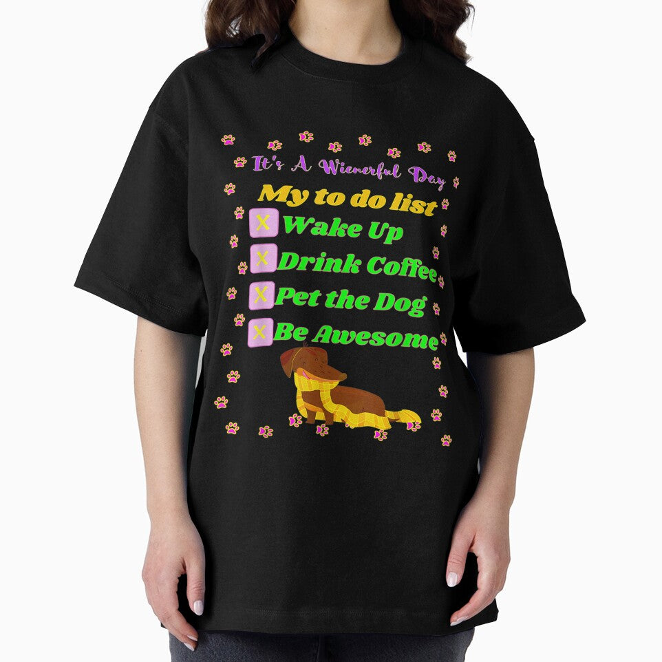 Cute Funny Casual Dachshund Coffee Lover To Do List by jennifera11