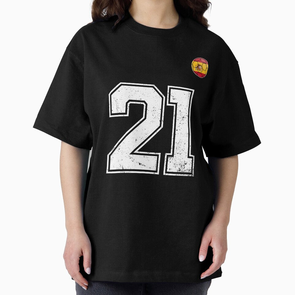 Spain Soccer Number 21 Vintage Sports Fan by KristenosNehk