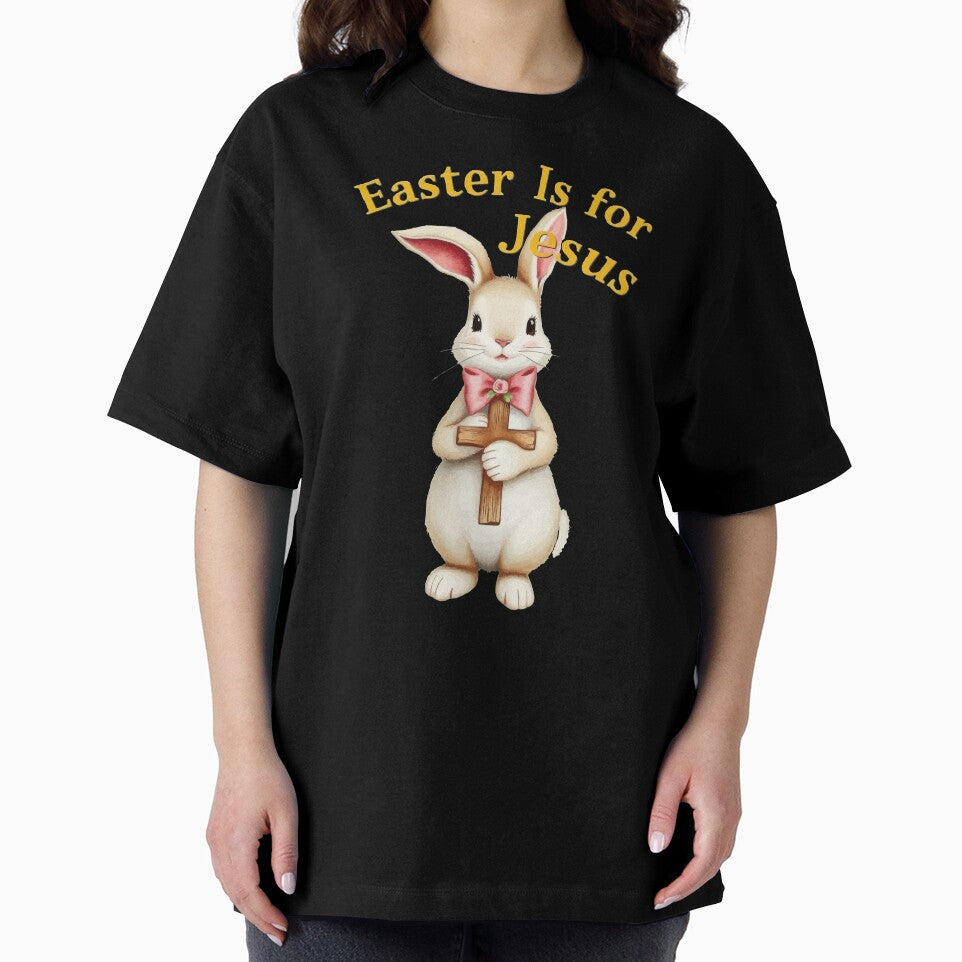 Easter Is For Jesus Christian Bunny Easter Day Graphic With Cross by thespecialtyhub