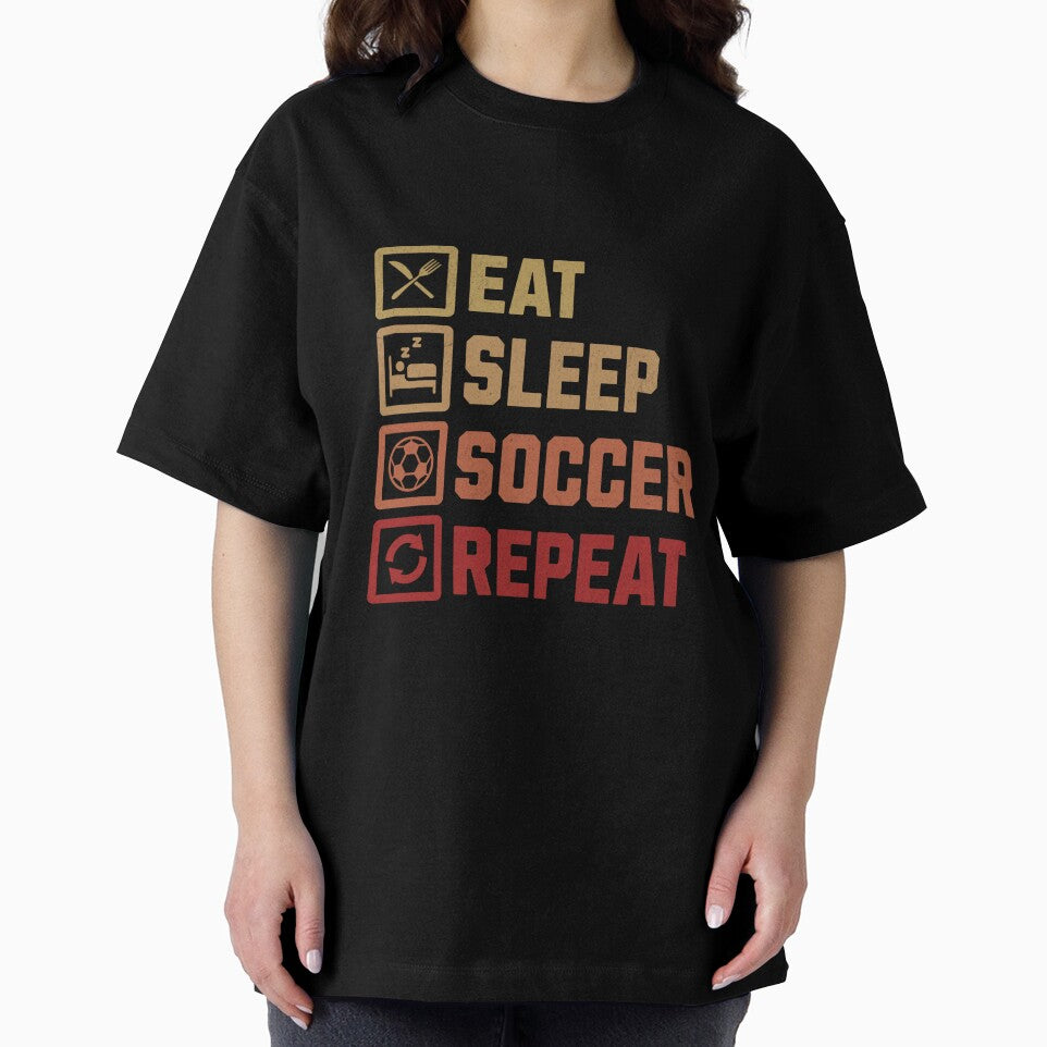 Eat Sleep Soccer Repeat - Soccer Player Routine Design by Broken Minimalister