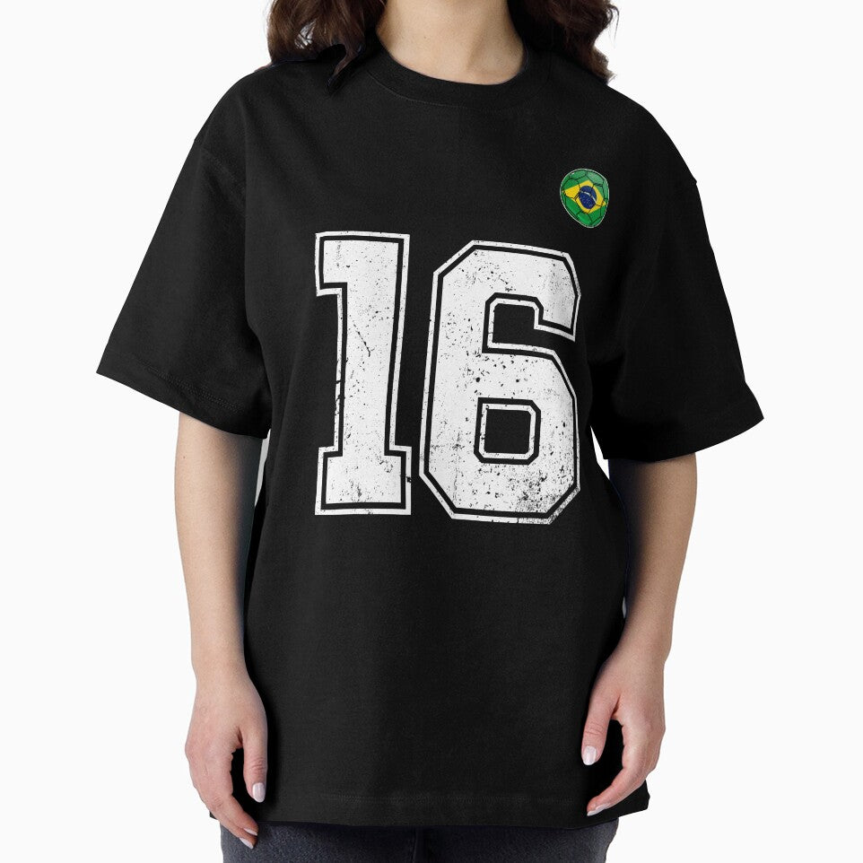Number 16 Brazil Futbol Football Brazilian soccer Flag Jersey by RoyesButler