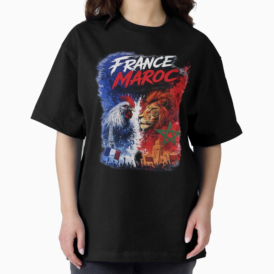 France vs Morocco | French Rooster & Moroccan Lion Football Fan Design by johsef