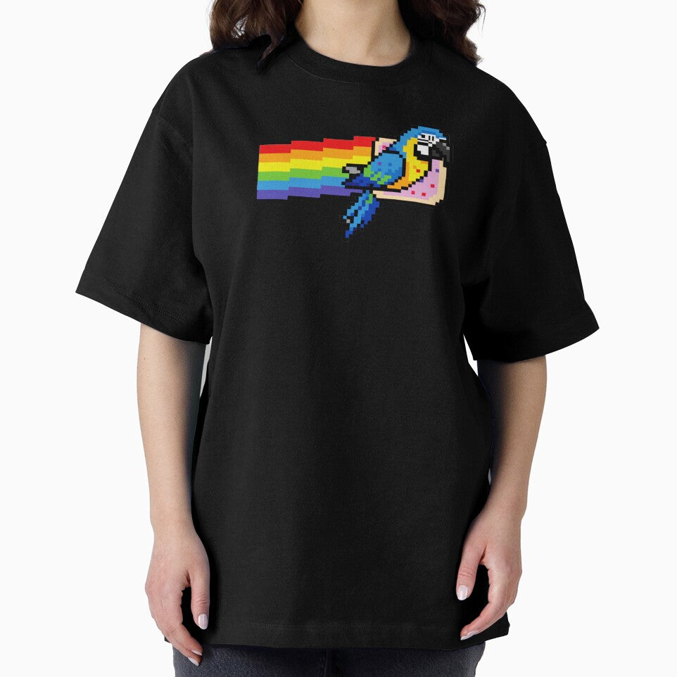 Pixel Rainbow Bird Retro 8 Bit Flying Parrot by JEFDodsonArt