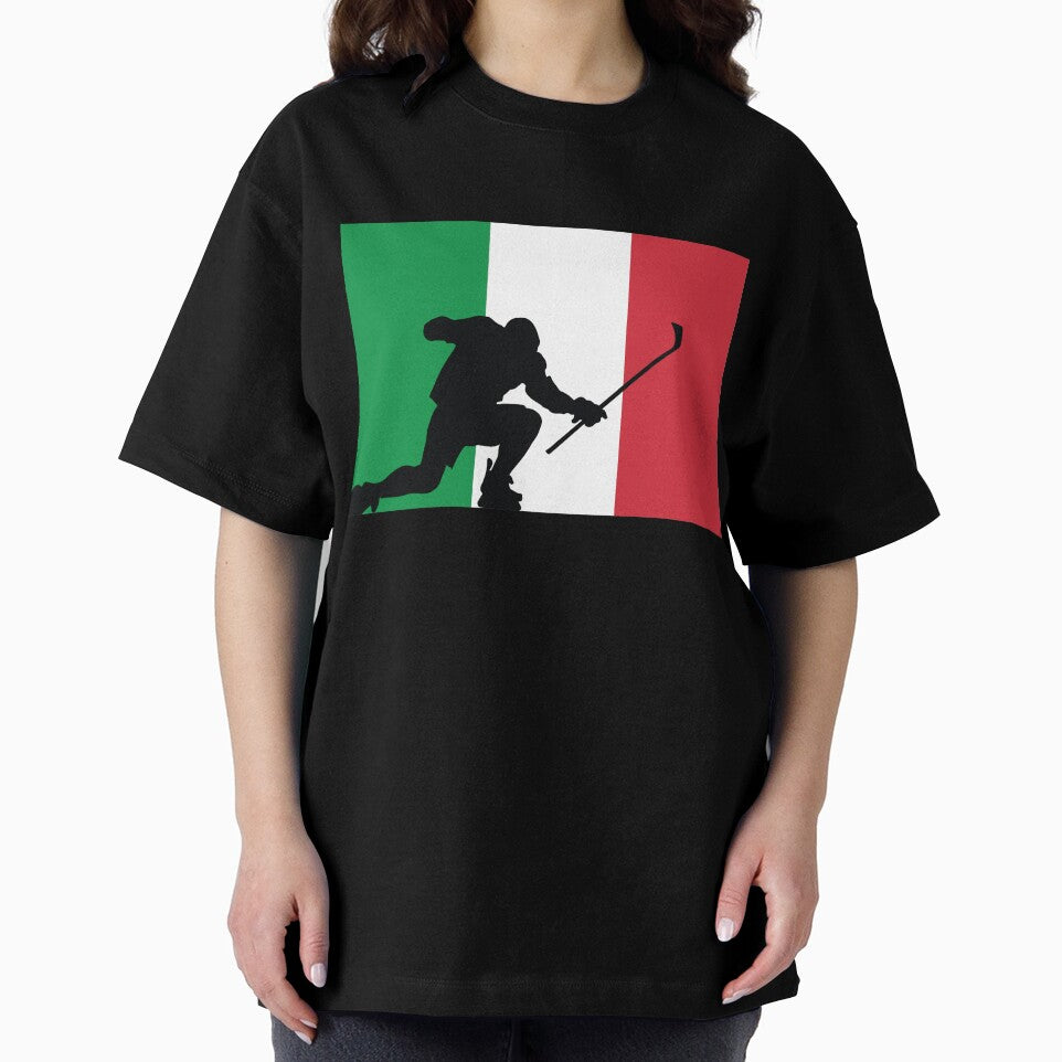 Italian Ice Hockey Silhouette Celebration by CanvasTee