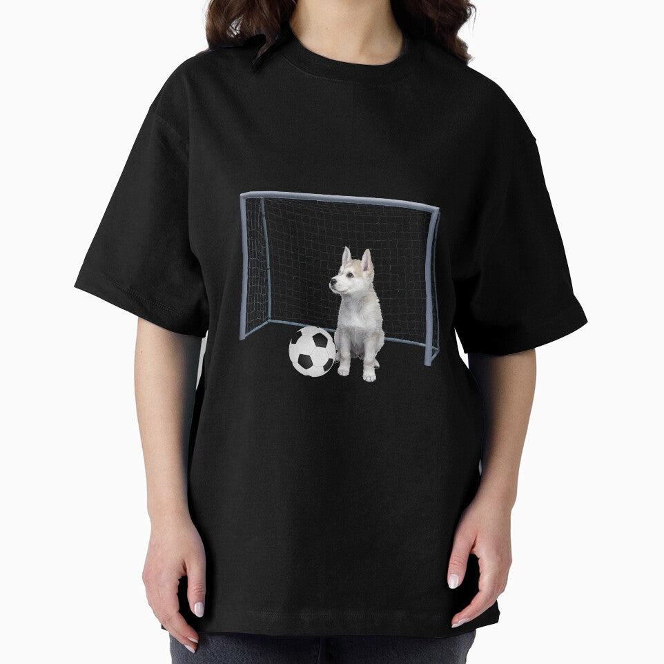 Husky Puppy Dog - Football soccer goal by Move-Art