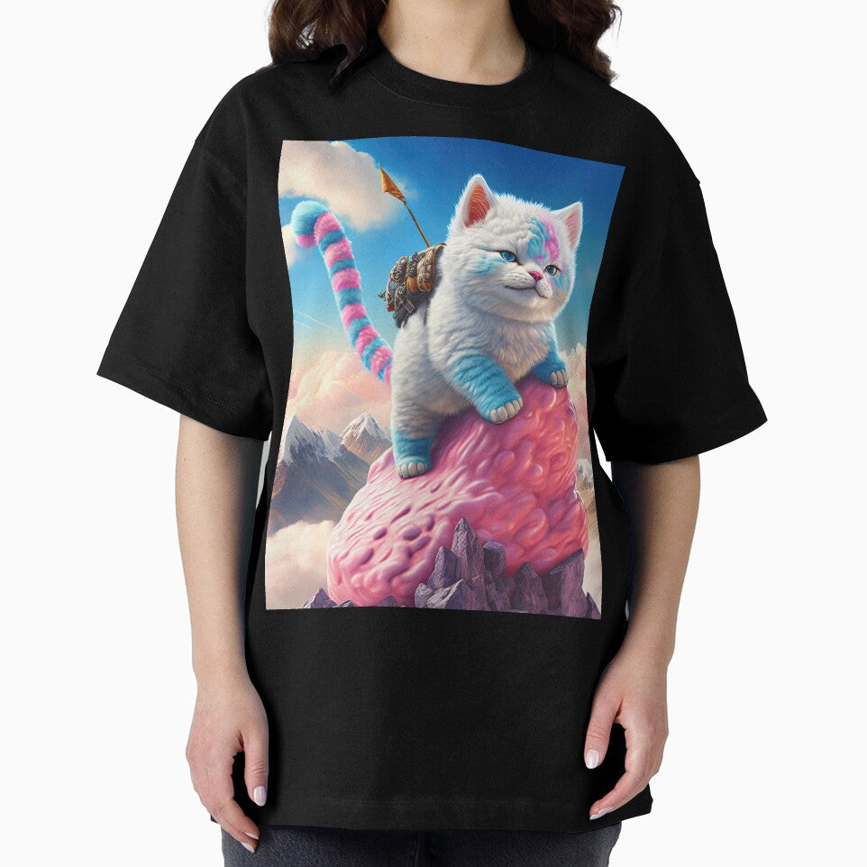Cotton Candy Cat Climbing Candy Mountain by Trippinink-