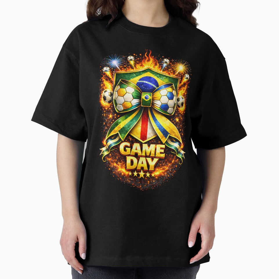 Brazil Soccer Bow Game Day Fire Crest Celebration by MuniraWearify