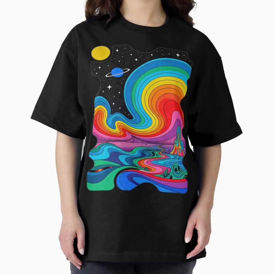 Neon Psychedelic Landscape – Trippy Pop Art Urban Dream by PLUSHIWORLDtm
