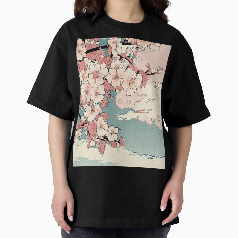 ukiyo-e style design of cherry blossoms and clouds by Izzypark13
