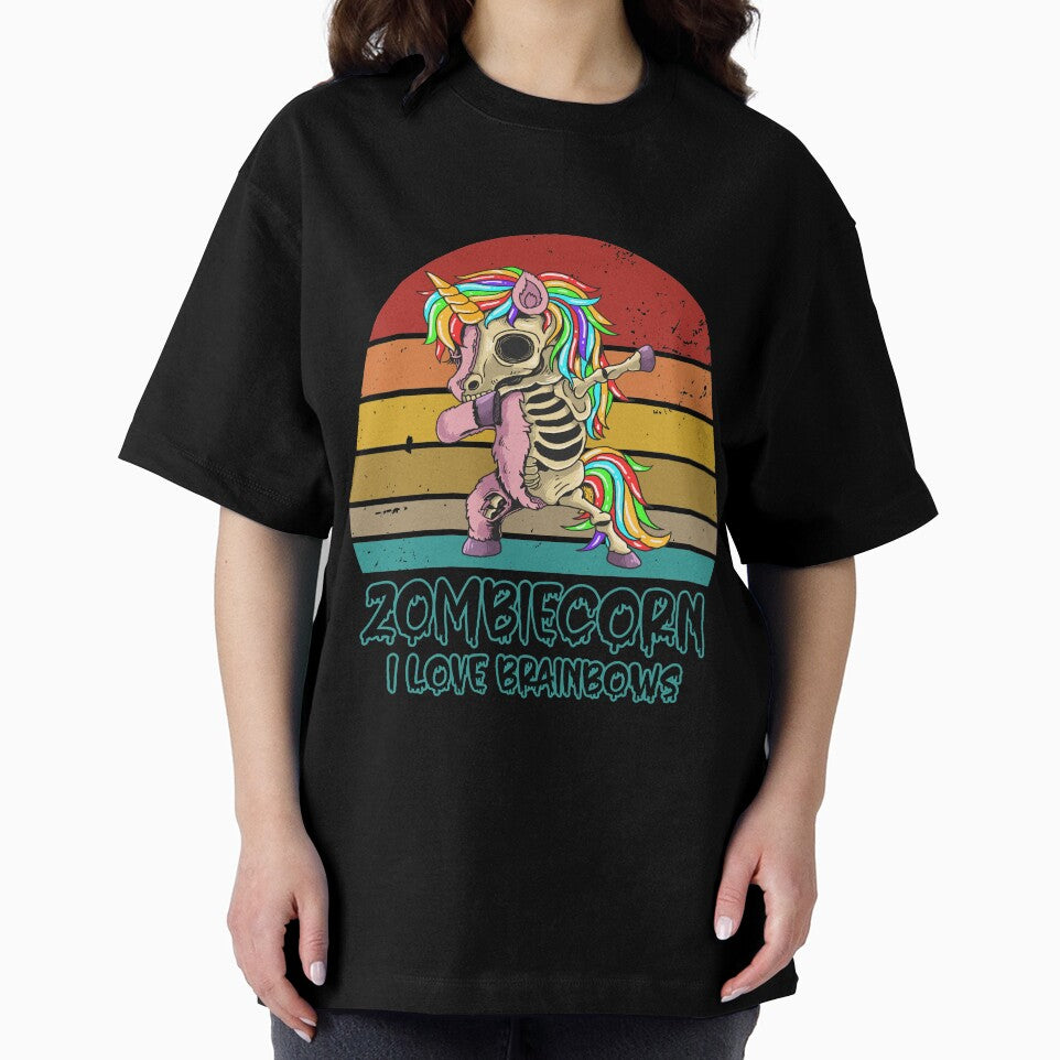 Zombie Unicorn I Love Brainbows Punk Gothic Goth Halloween S SK by andregiftshopzz