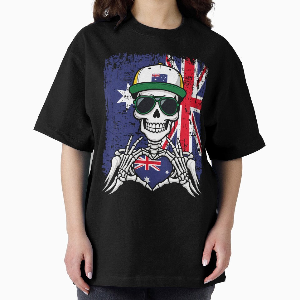Australian Pride Skeleton Art Tee by Colorful Designs