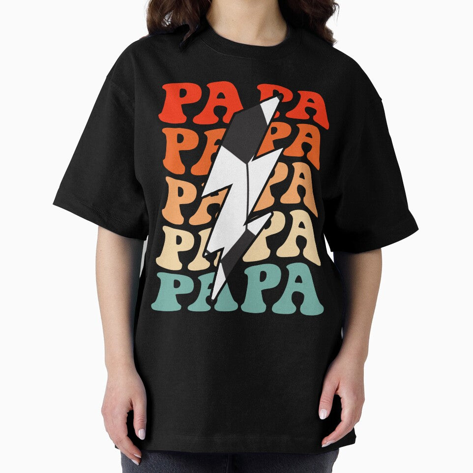 Soccer Papa Dad Retro Groovy Lightning Bolt Father’s Day by Christina-grich