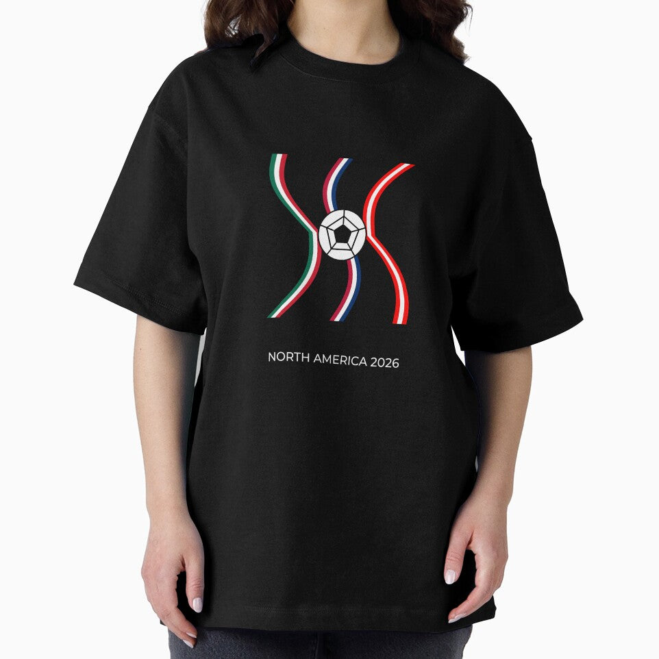 North America 2026 USA Canada Mexico World Cup Flag T-Shirt by Urban Edge Designs