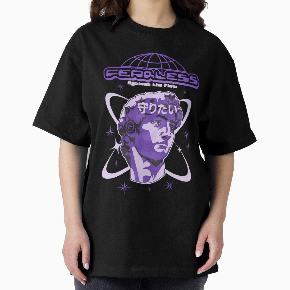 Fearless Against the Flow Y2K Black Japanese Streetwear Tee by SilkPajamas