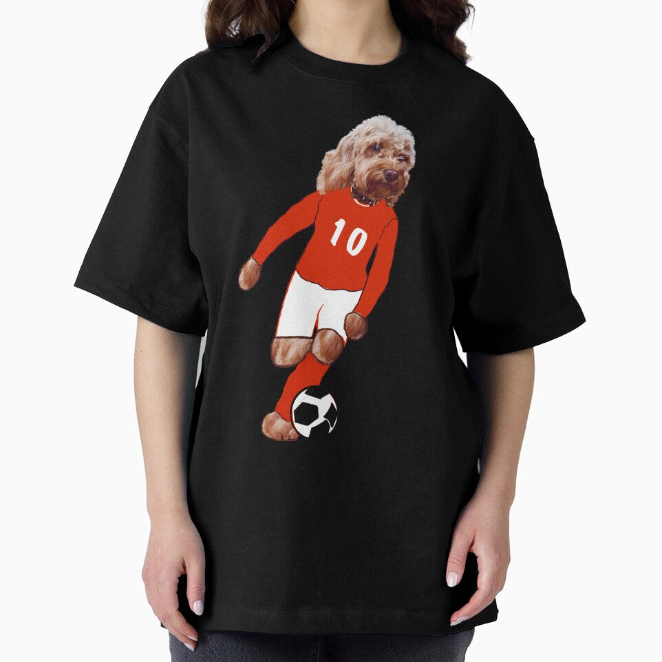 Cavapoo football - Soccer playing  Cavapoo  Cavoodle puppy dog  - cavalier king charles spaniel poodle, puppy love by Artonmytee