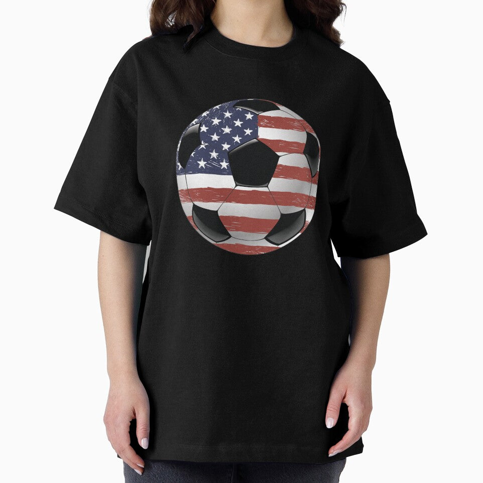 American Flag on Soccer Ball Design | Vintage Soccer Gift by inspiredtrend