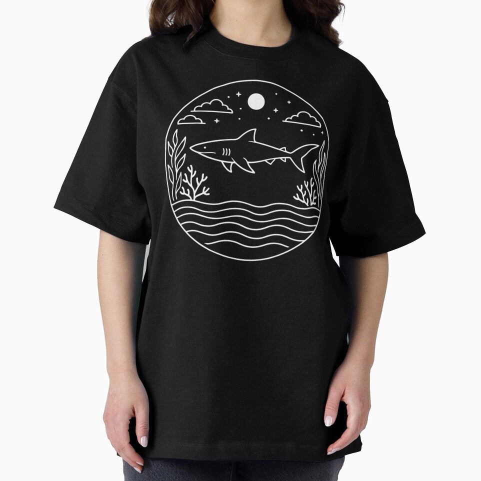 Tiger Shark Line Art Fish Lover by sinkedink