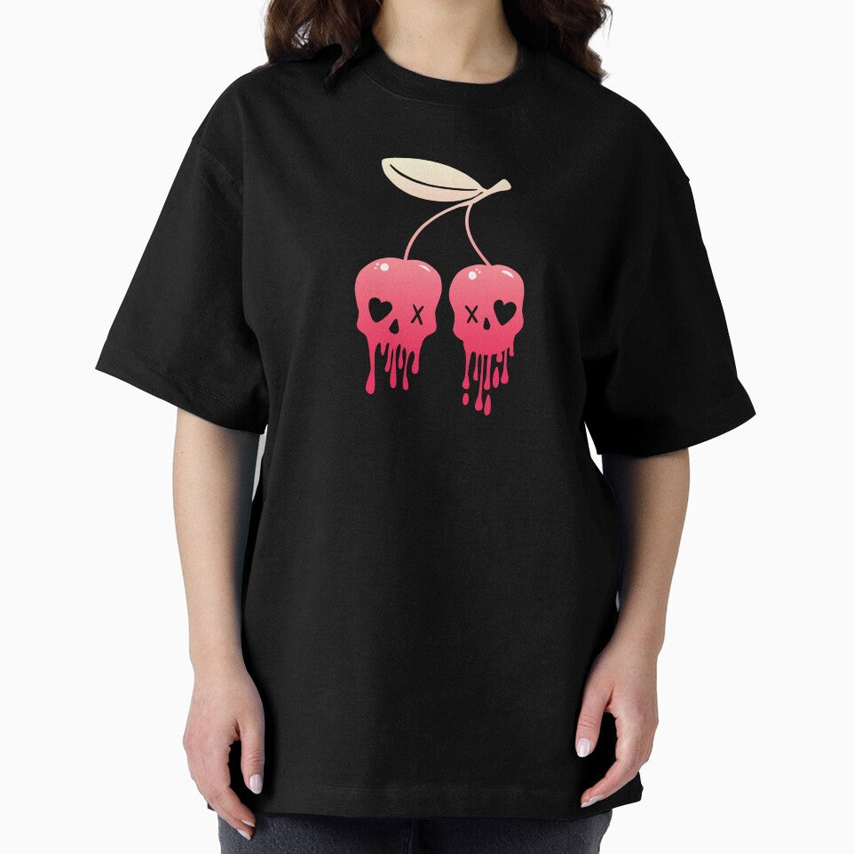 Cherries Skull Pastel Goth by Fran Fryberg
