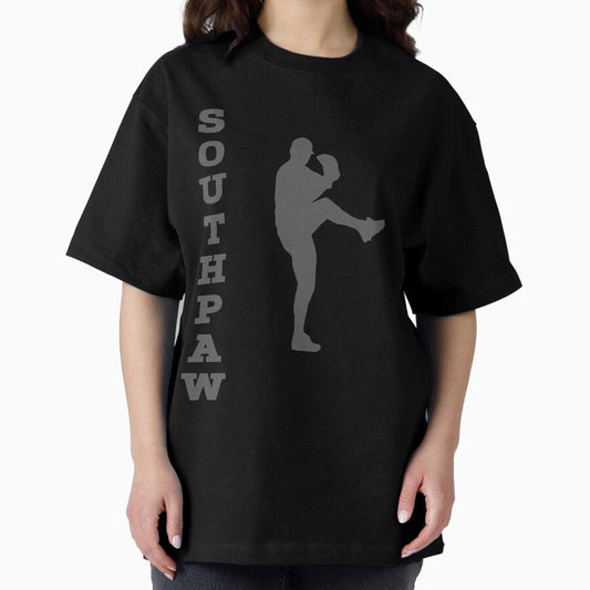 Baseball Left Handed Pitcher Southpaw Pitching Oversized T-Shirt