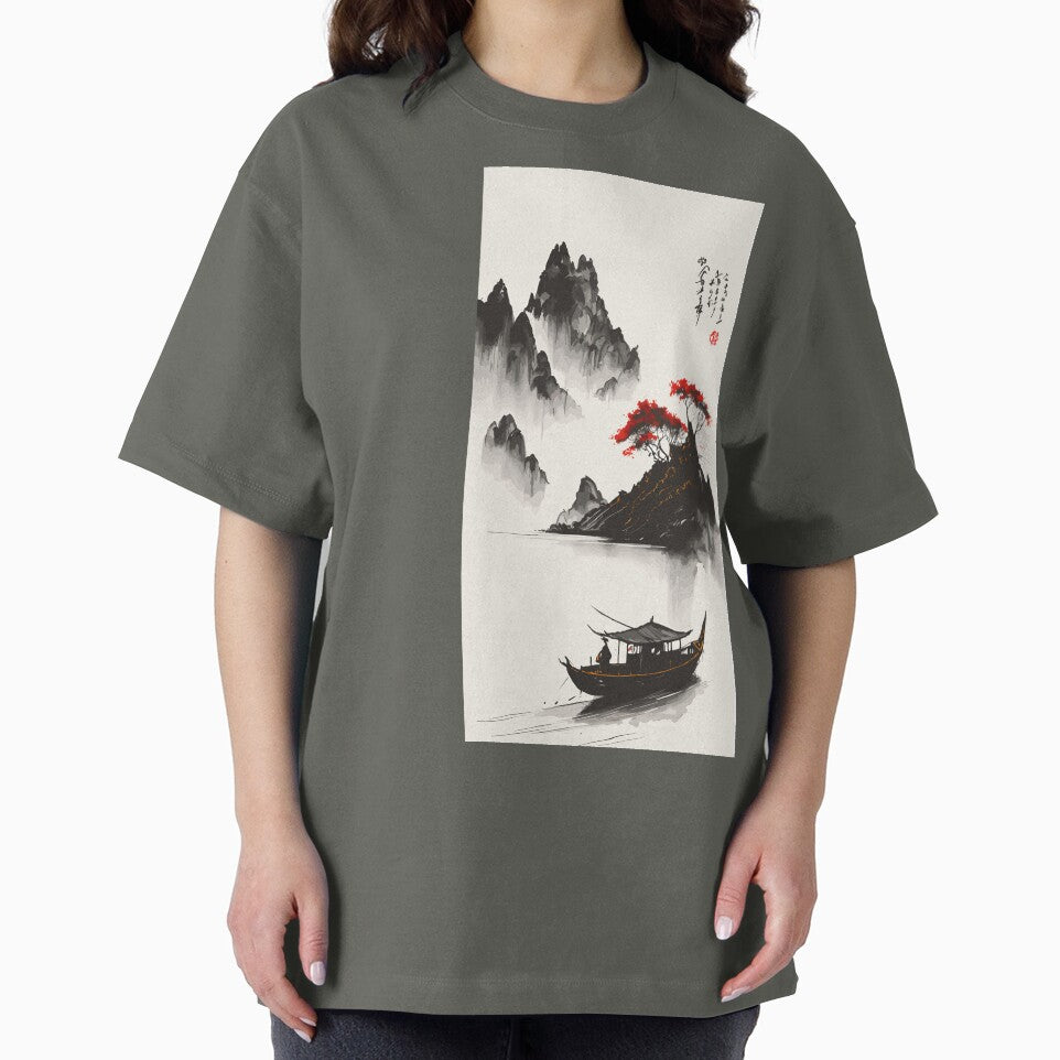 A Muted Chinese Ink Art T-Shirt by ROYALBIRDS