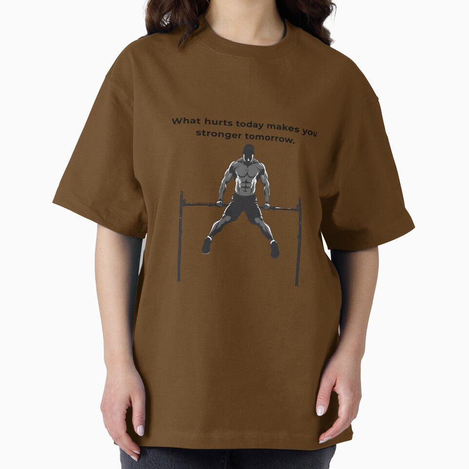 Bodyweight Training Motivation Shirt Stronger Every Single Day | Yellow Dips Gym Motivation Shirt | Calisthenics Warrior premium HD Sticker Design by MillionaireGenZ ⭐⭐⭐⭐⭐ (5.0)