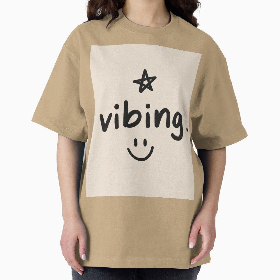 Vibing Smiley Aesthetic – Minimalist Cute Typography Design with Star by NBT-NOVA