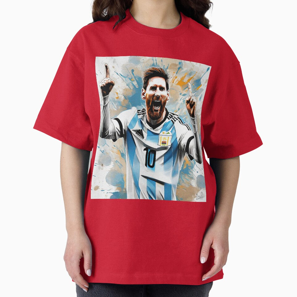 "Messi's Goal Celebration: Exuberant Joy with the Argentine National Team" by Artisticanvas