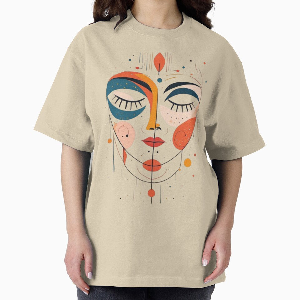 Modern Art Minimalist Face – Colorful Abstract Line Art, Contemporary Multicolor Illustration, Cute Aesthetic Design by Ditstyle