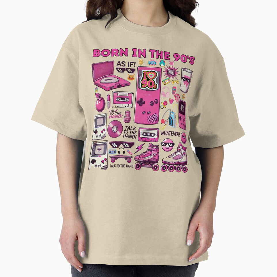 Retro 90s Pink Collage – Cassette, Mic, Boombox & Sunglasses Design by WHDProduction45