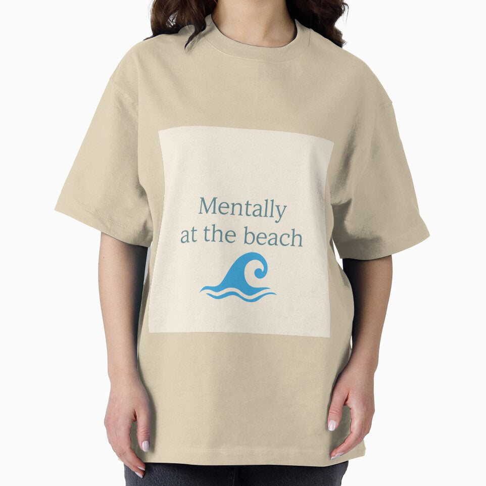 Mentally at the Beach Minimalist Wave Design by PunchlinePress