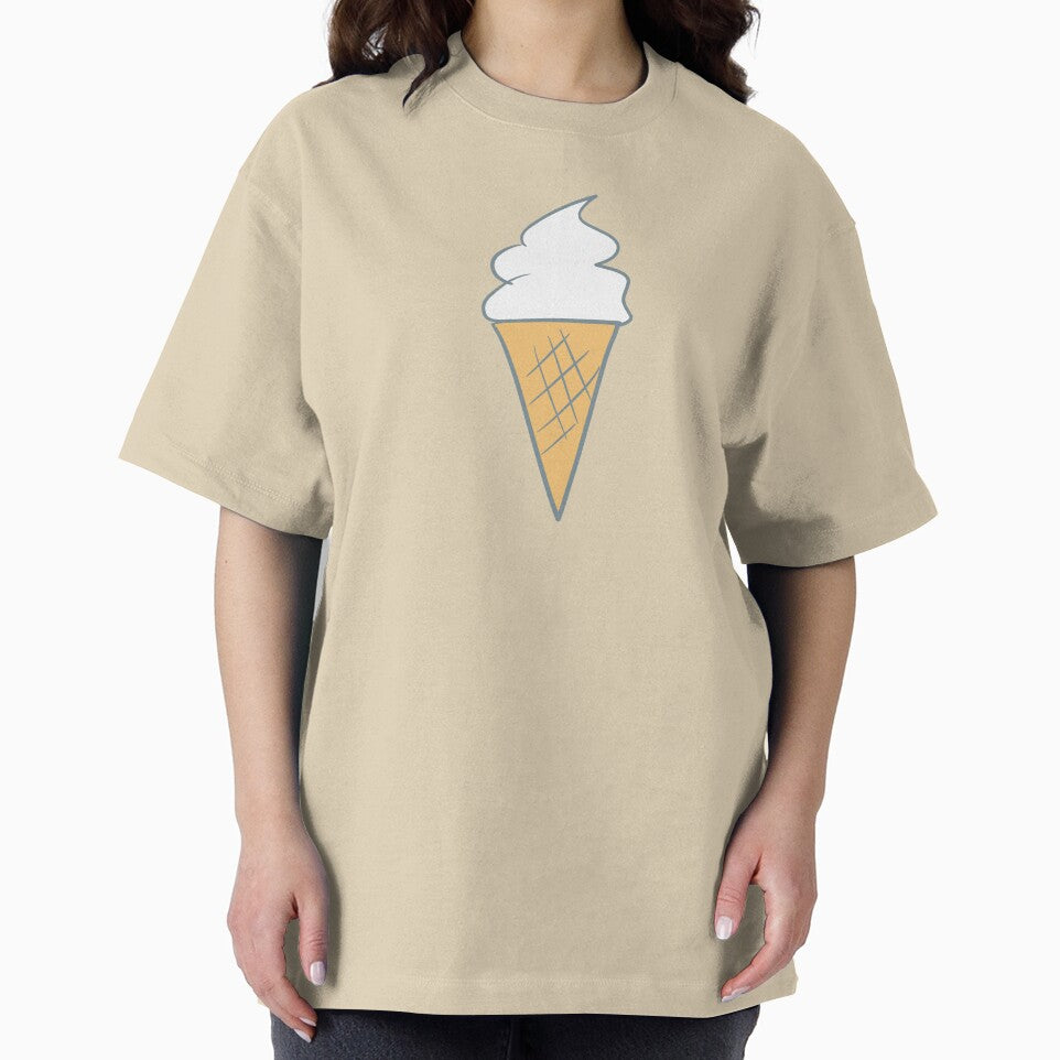 Soft-Serve Cartoon Style Vanilla 99 Ice Cream Gray by Karen Ekdahl