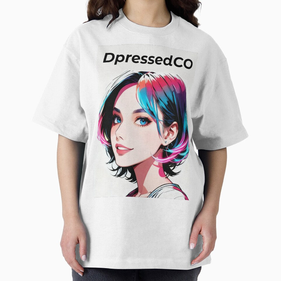 Pop Art Girl with Colorful Hair – Vibrant Aesthetic Streetwear Design by DpressedCo