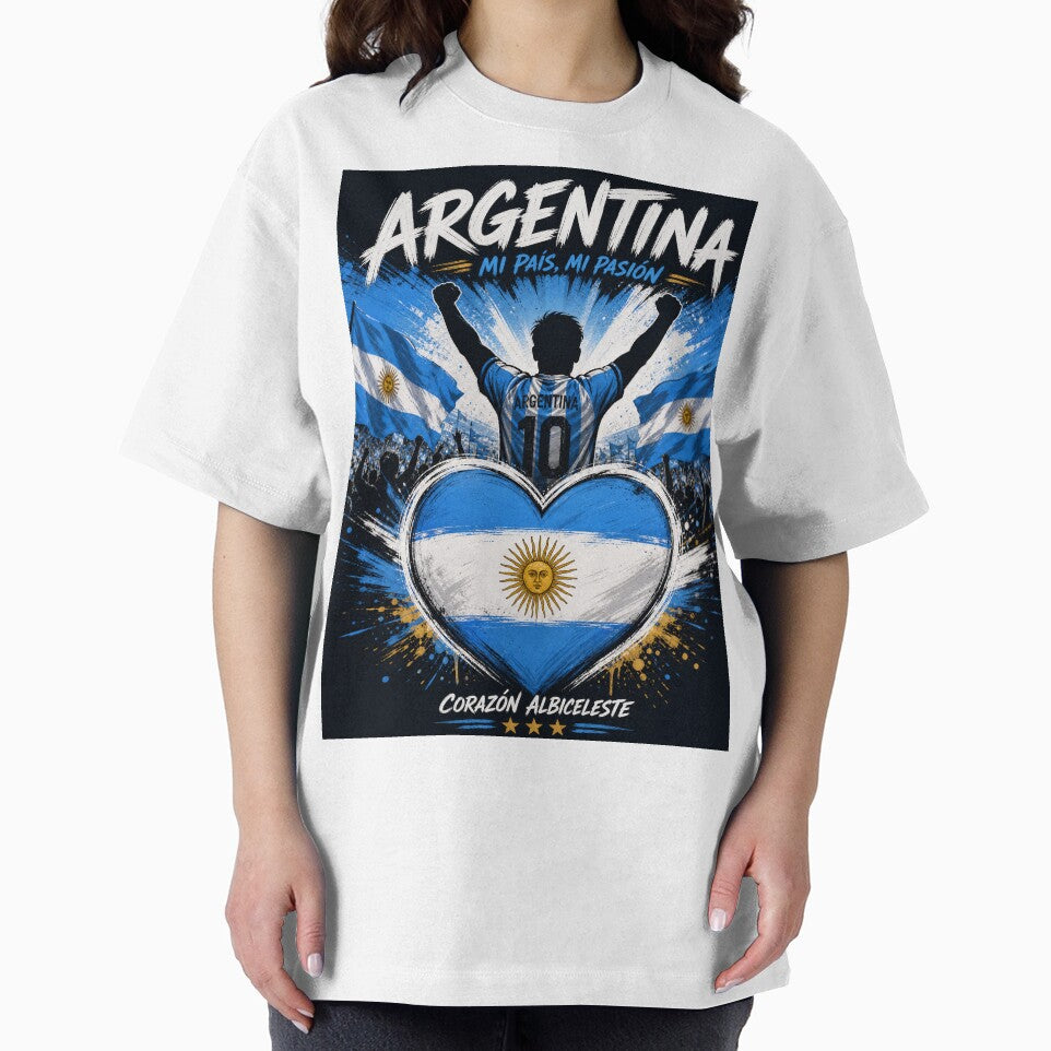 Argentina Flag Heart – Football Fan Pride Design by Jandedan