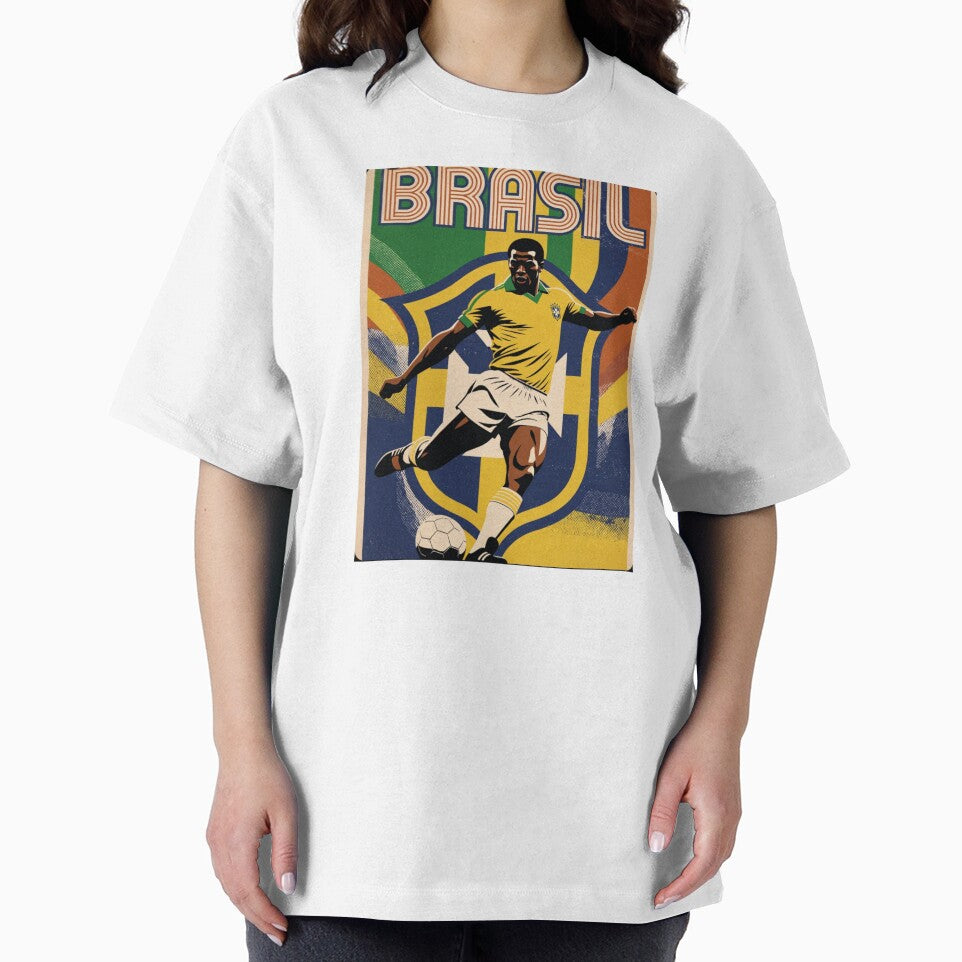 Brasil retro illustration poster /Brazil football national club by Nexus Space