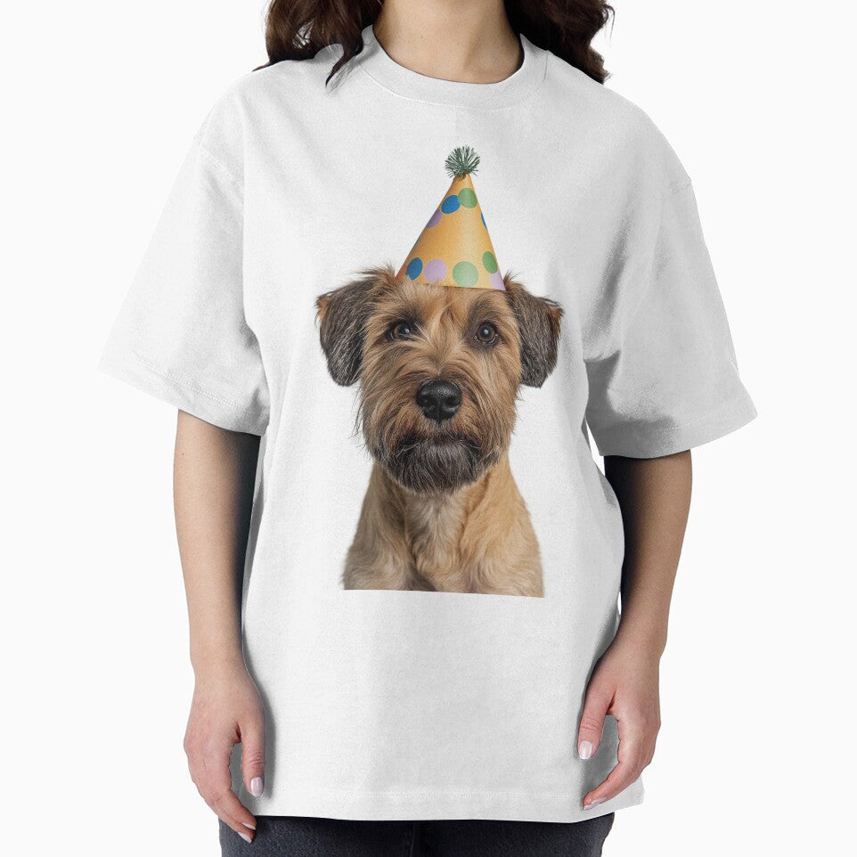 Cute Soft Coated Wheaten Terrier dog with Party Hat Birthday Celebration by LazyOwlStore