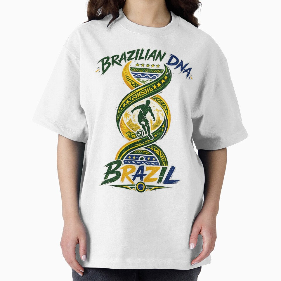 Football Brazilian DNA T-Shirt | Brazil Soccer Fan Design by Atlas Ink Lab