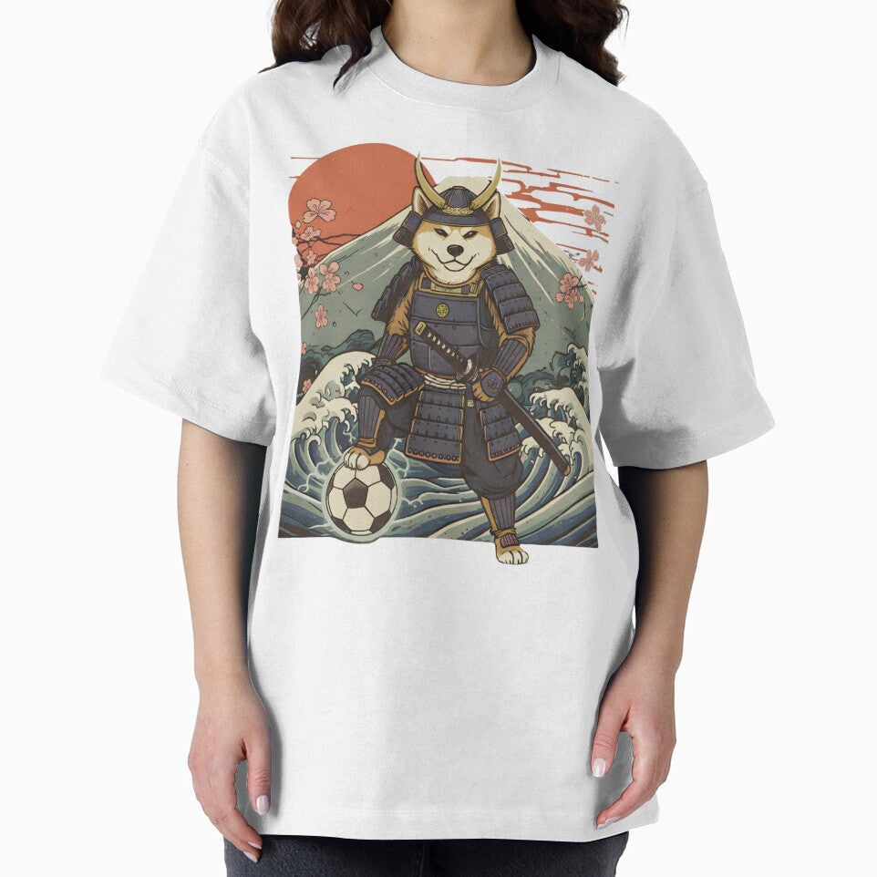 Vintage Shiba Inu Samurai Soccer Player Japanese Ukiyo-e Art - Football Fan - Game Supporter Japanese Team by BeaverFriends