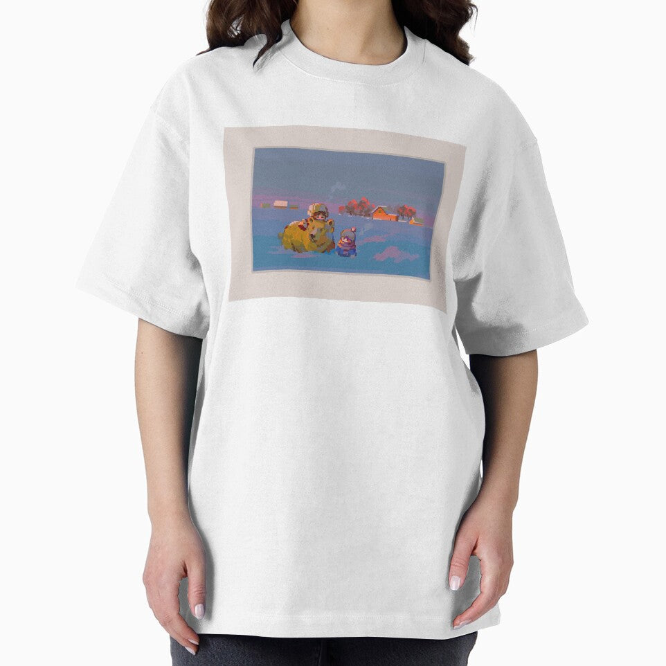 Cozy Winter Pixel Art with Bear and Character by Bobablin Pixel Shop
