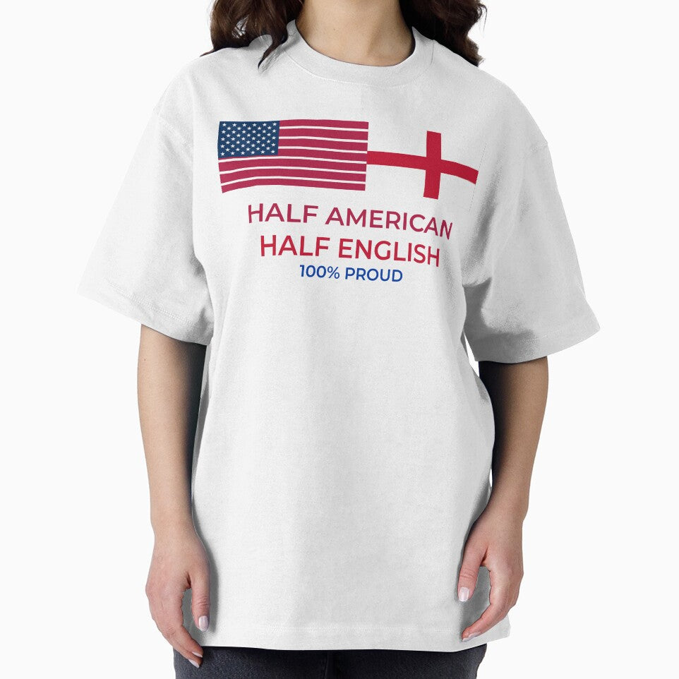 half american half english 100% proud dual heritage by GlobalPrintArt