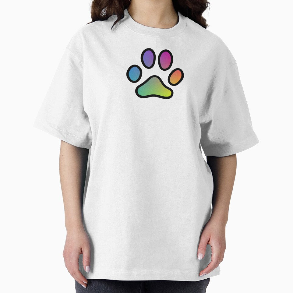 Rainbow gradient paw print by Camilla Wynter