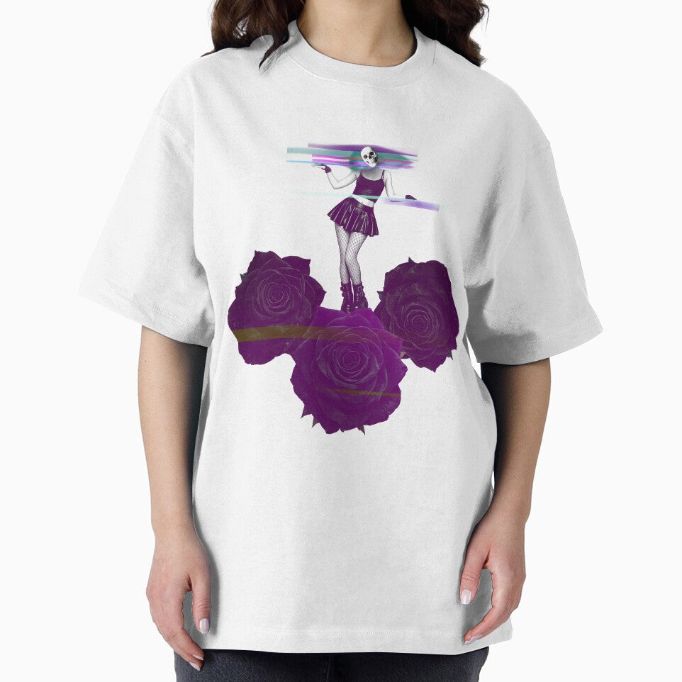 Gothic Glitch Girl With Black Roses by Glitch Ink