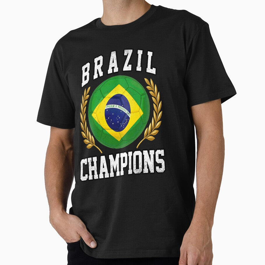 SOCCER BALL FLAG CHAMPIONS - BRAZIL - Fans and Teams for Men and Women T-shirt by wallsandpatts