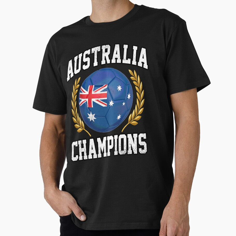 SOCCER BALL FLAG CHAMPIONS - AUSTRALIA - Fans and Teams for Men and Women T-shirt by wallsandpatts
