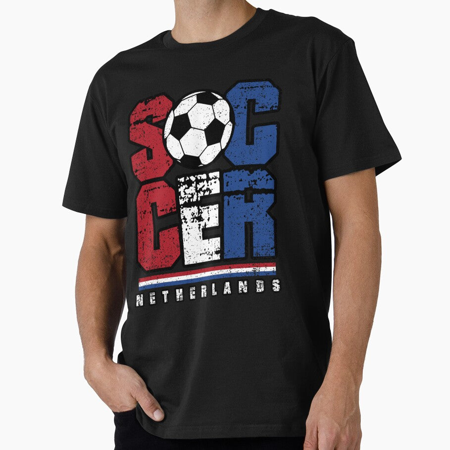 SOCCER TEAMS BIG TEXT SOCCER - NETHERLANDS - Fans and Teams for Men and Women T-shirt by wallsandpatts
