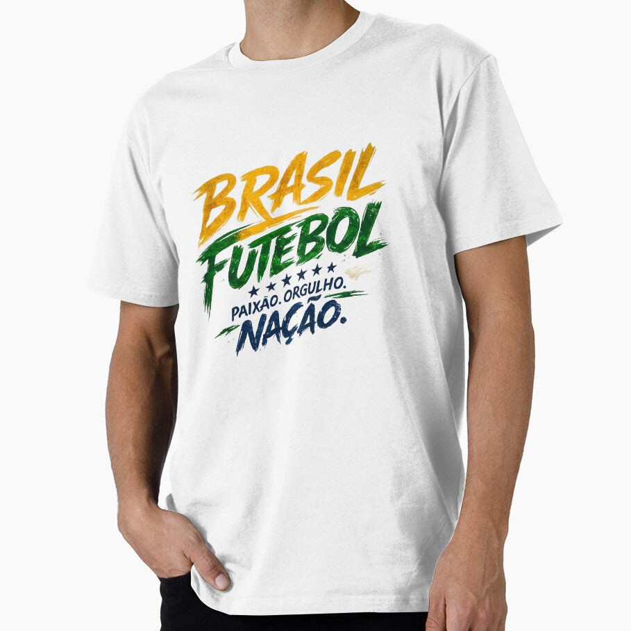 Brazil Football Typography Design | Modern National Pride Soccer Fan Art by TKOprintdesigns