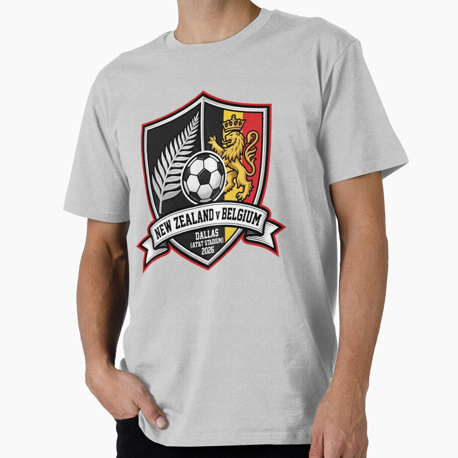 New Zealand vs Belgium Soccer Match Dallas 2026 Crest by Pride Emblem Prints